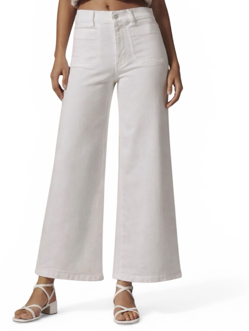 FRAME Le Slim Palazzo Modernist Pocket Wide-Leg Jeans White Jean MSRP $288 SZ 31